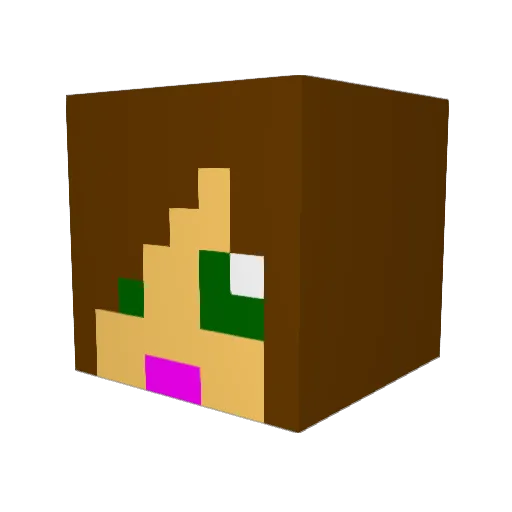 Bosky1 Minecraft avatar head, 3D render