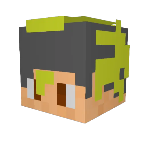 Boslas Minecraft avatar head, 3D render