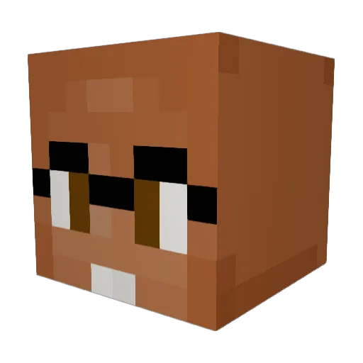 BossNuts Minecraft avatar head, 3D render