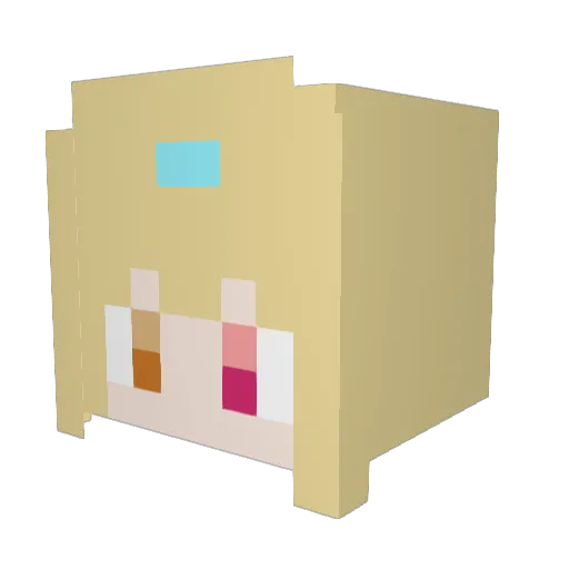 Bossbel_ Minecraft avatar head, 3D render