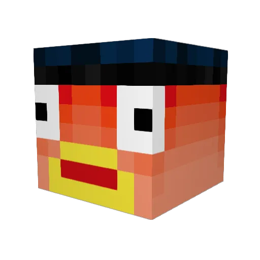 Bossfish101 Minecraft avatar head, 3D render