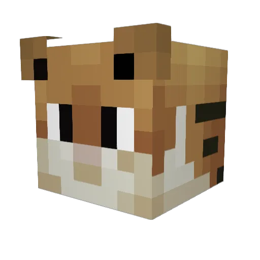 Bossieee Minecraft avatar head, 3D render