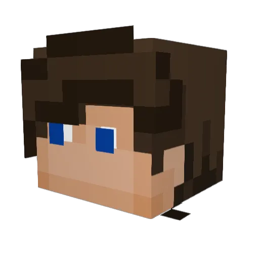 Bostobot Minecraft avatar head, 3D render