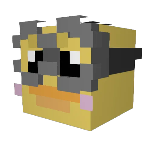 BostonSolo Minecraft avatar head, 3D render