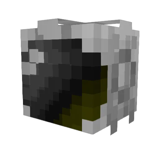 Bostonterrier Minecraft avatar head, 3D render