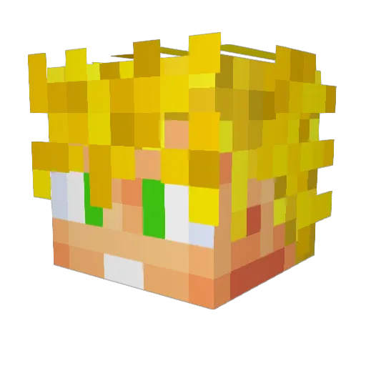 Bosvogel Minecraft avatar head, 3D render