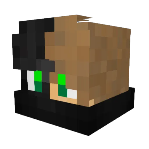 Bot007 Minecraft avatar head, 3D render