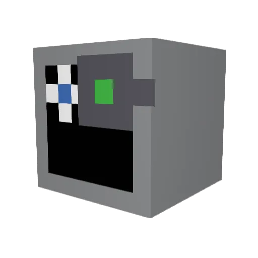 Bot106 Minecraft avatar head, 3D render