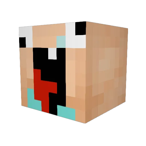 Bot444 Minecraft avatar head, 3D render