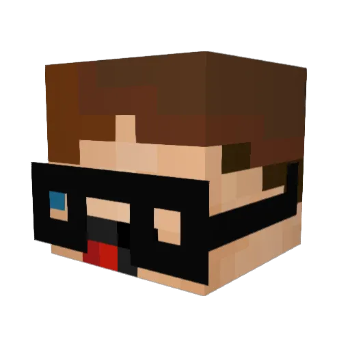 BotGero Minecraft avatar head, 3D render