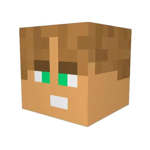 BotMalle Minecraft avatar head, 3D render