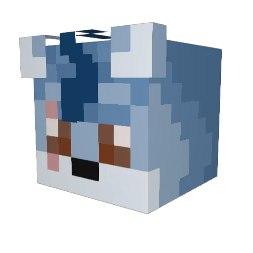 Bot_Wolf Minecraft avatar head, 3D render