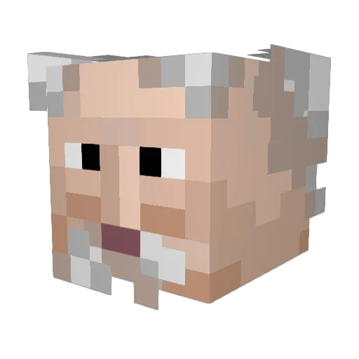 Botanak Minecraft avatar head, 3D render