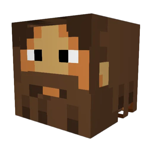 Botchet Minecraft avatar head, 3D render