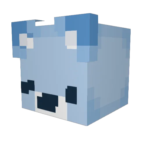 Boterbeertje Minecraft avatar head, 3D render