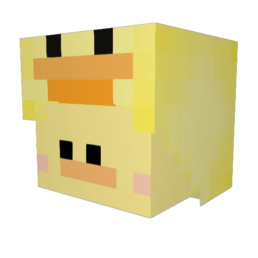 Botly Minecraft avatar head, 3D render