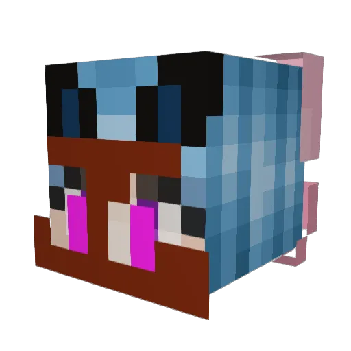 Botrixia Minecraft avatar head, 3D render