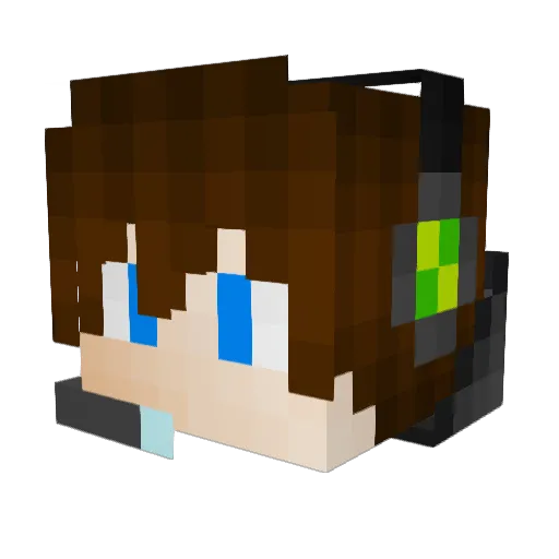 Bottle_qwq Minecraft avatar head, 3D render