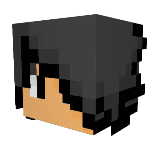 Bouba49 Minecraft avatar head, 3D render