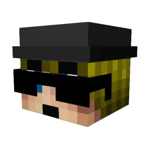 Boubart Minecraft avatar head, 3D render
