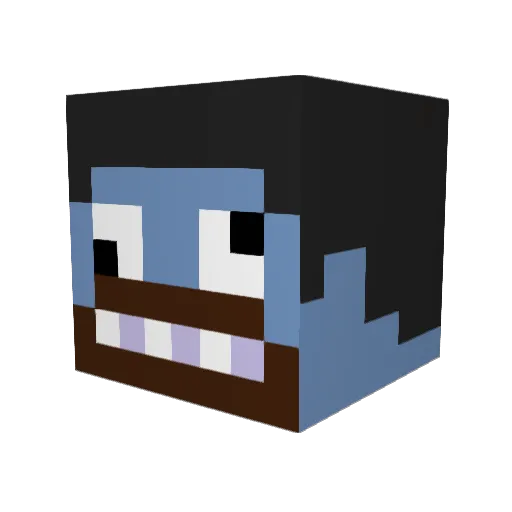 Boubo Minecraft avatar head, 3D render