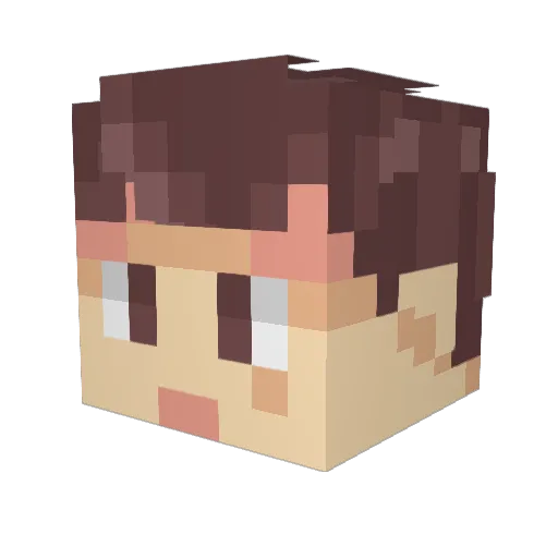 Bougalu Minecraft avatar head, 3D render