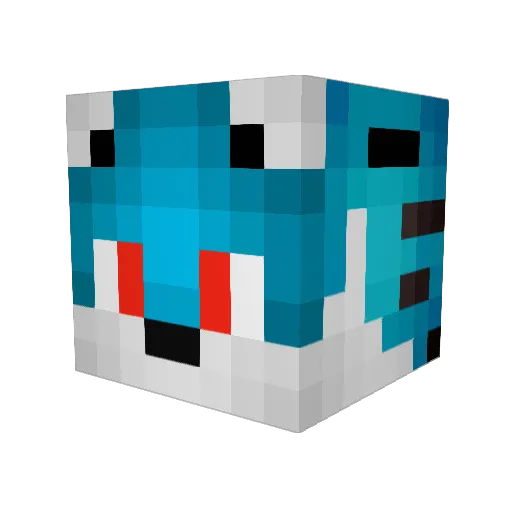 Bougui Minecraft avatar head, 3D render