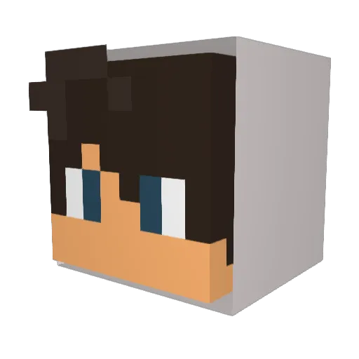 Boumanp Minecraft avatar head, 3D render