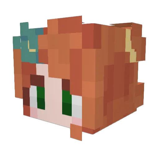 BouncyBubbles Minecraft avatar head, 3D render