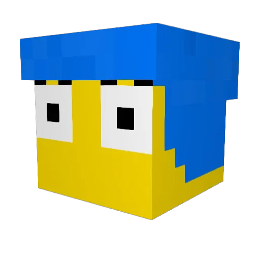 Boune Minecraft avatar head, 3D render