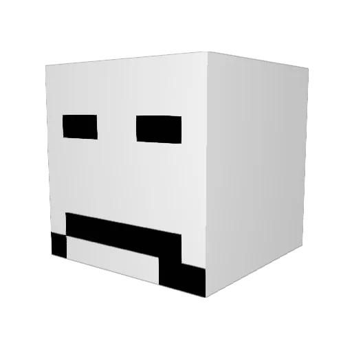 BoungaMan Minecraft avatar head, 3D render