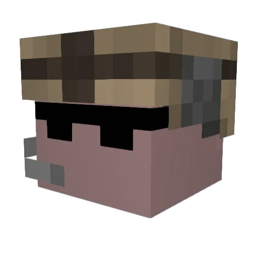 Bountag Minecraft avatar head, 3D render
