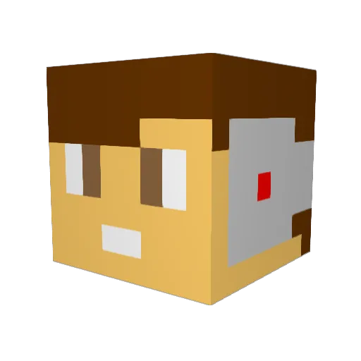 BouqBouq Minecraft avatar head, 3D render
