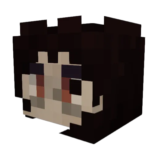 Bouquett Minecraft avatar head, 3D render
