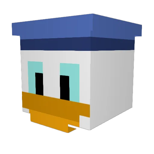 Boursin Minecraft avatar head, 3D render