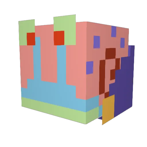 BowDownToLag Minecraft avatar head, 3D render
