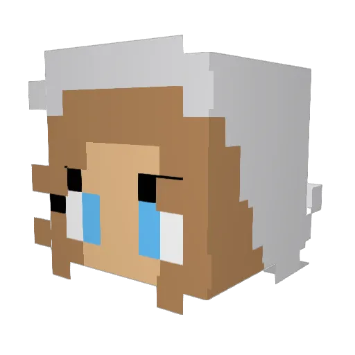 BowDrawn Minecraft avatar head, 3D render