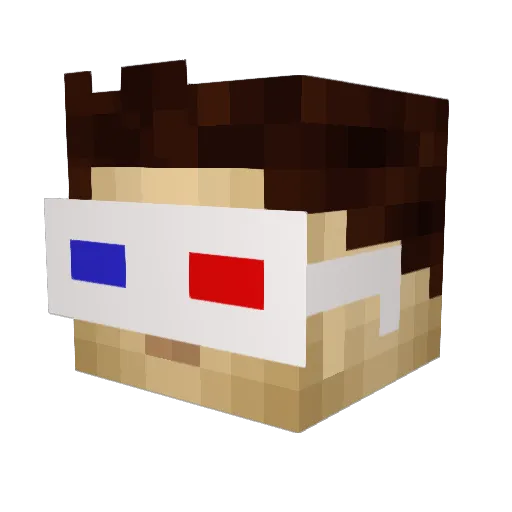 BowTieSparklez Minecraft avatar head, 3D render