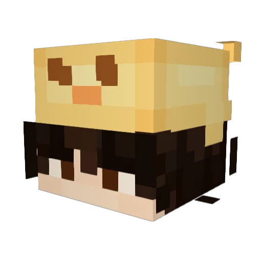Bowbowchar Minecraft avatar head, 3D render