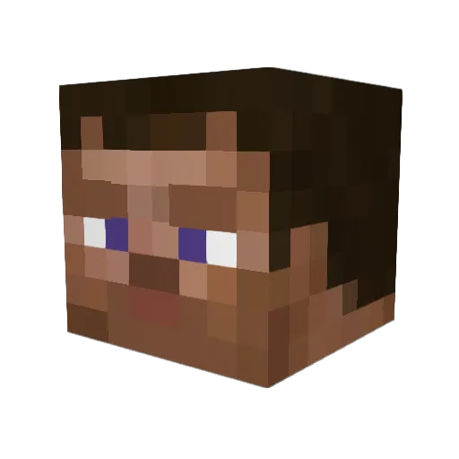 Bowdey Minecraft avatar head, 3D render