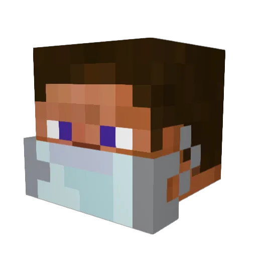 BoweiFan Minecraft avatar head, 3D render