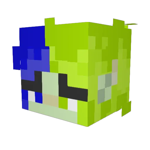 BowiX Minecraft avatar head, 3D render