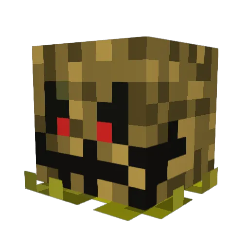 BowieSpoon Minecraft avatar head, 3D render