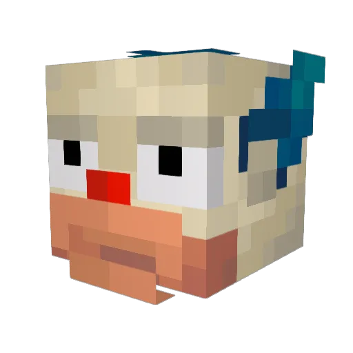 Bowiesd Minecraft avatar head, 3D render