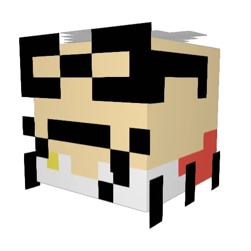 Bowin7 Minecraft avatar head, 3D render