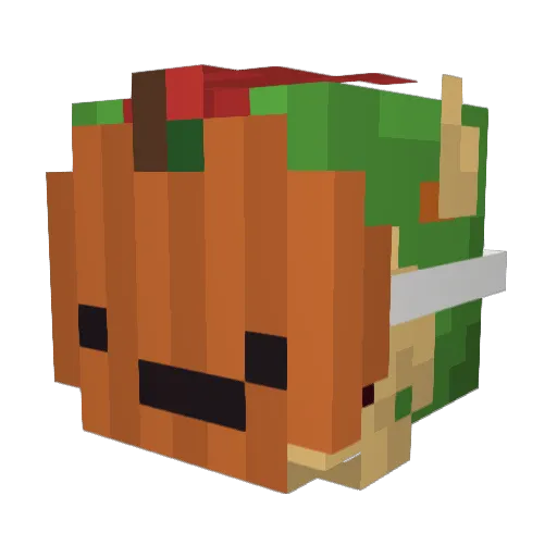 Bowser Minecraft avatar head, 3D render