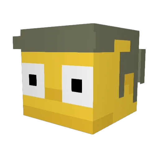 Bowsguy Minecraft avatar head, 3D render