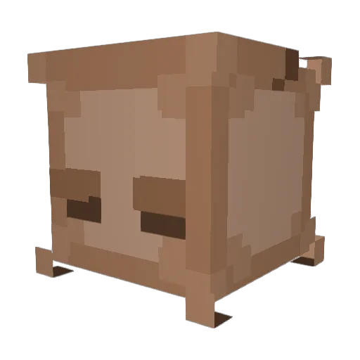 BoxCares Minecraft avatar head, 3D render