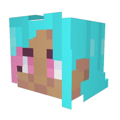 BoxKween Minecraft avatar head, 3D render