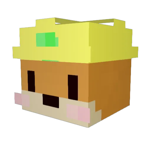 Box_Pandora Minecraft avatar head, 3D render